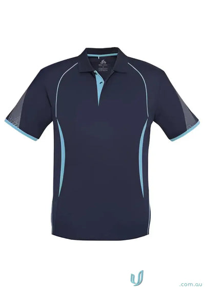 Navy blue Razor Polo with light blue accents from Biz Collection p405ms stylish polo shirt