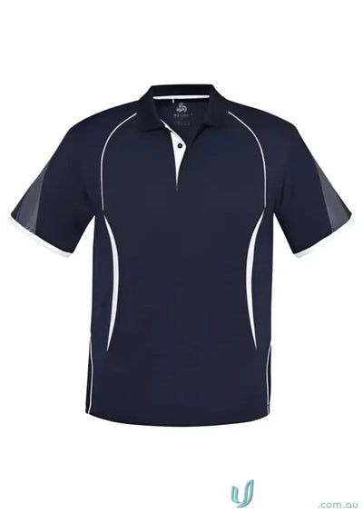 Navy blue Razor Polo with white accents from Biz Collection P405MS product shot
