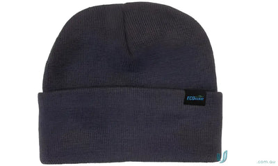 Gray knit recycled roll-up beanie showcasing eco-friendly recycled roll-up style
