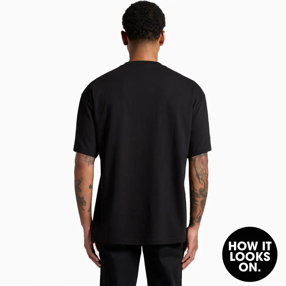 Black oversized relaxed fit short-sleeved redro tee perfect for comfortable workwear and casual uniforms