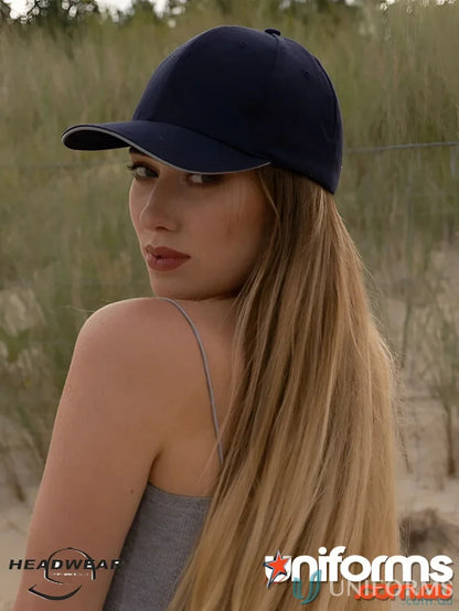 Navy blue Reflective Sandwich Strap Cap for uniforms and workwear protection