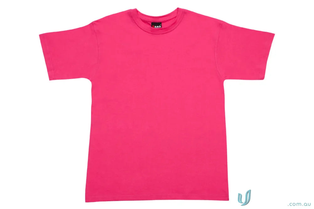 Bright pink short-sleeved T-shirt ideal for casual work uniforms or workwear