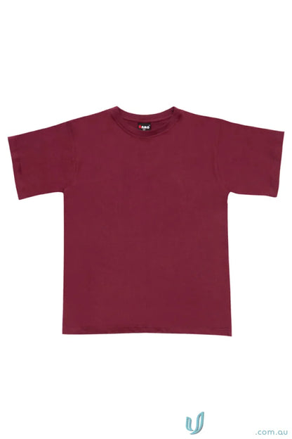 Maroon short-sleeved T-shirt perfect for workwear or casual uniforms