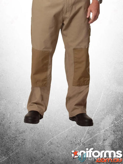 Khaki work pants with knee patches built for all-day comfort and tough EVI material