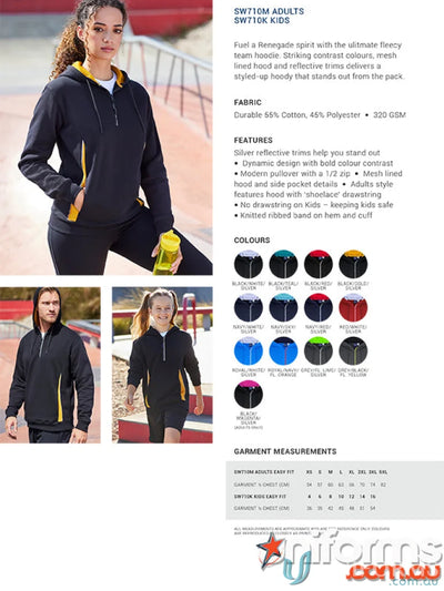 Renegade Hoodie with contrast trim and reflective trims for stylish comfort SW710M BIZ