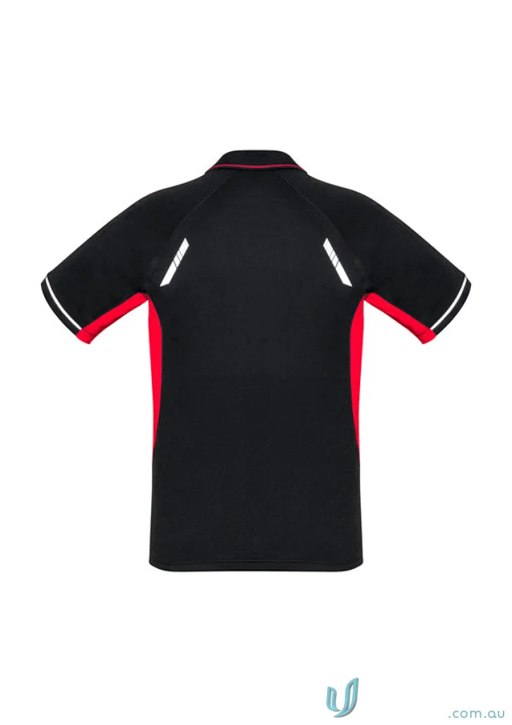 Men’s Renegade Polo from Biz Collection in black and red with UPF rating