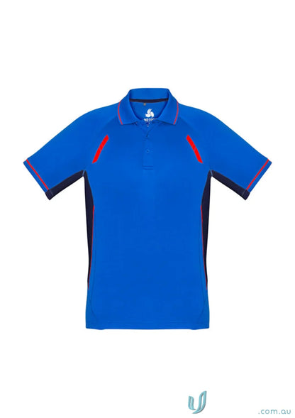 Men’s Renegade Polo from Biz Collection in blue and black with UPF rating