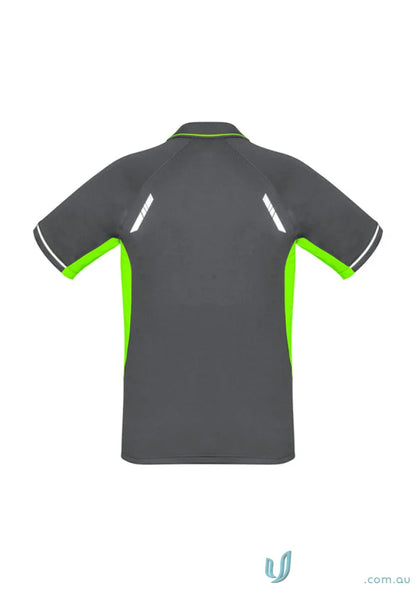 Gray and green men’s Renegade Polo from Biz Collection with UPF rating