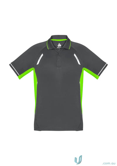 Gray and green men’s Renegade Polo from Biz Collection with UPF rating