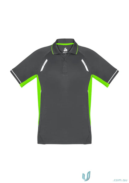 Gray and green men’s Renegade Polo from Biz Collection with UPF rating