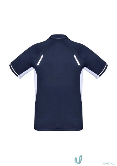 Men’s Renegade Polo Navy and white short-sleeved shirt from Biz Collection with UPF rating