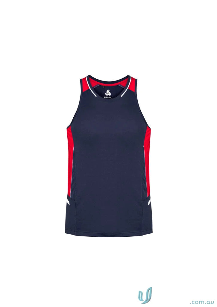 Navy and red athletic tank top Renegade Singlet SG702M Biz Cool Micro breathable fabric