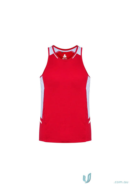 Red and white Renegade Singlet SG702M biz cool™ micro athletic tank top for men