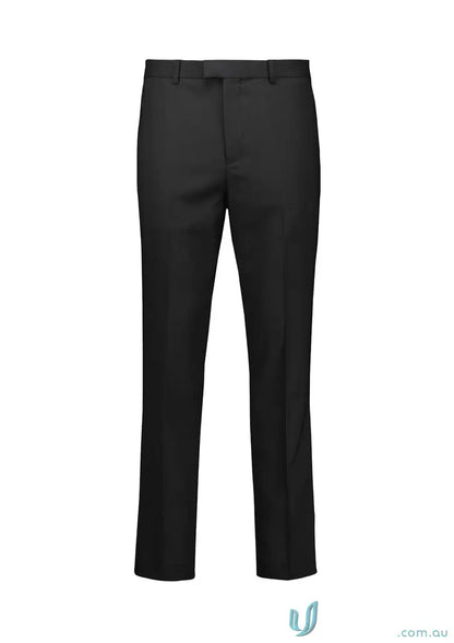 Black Renew Slim Fit Flat Front Pant made with recycled polyester for corporate settings