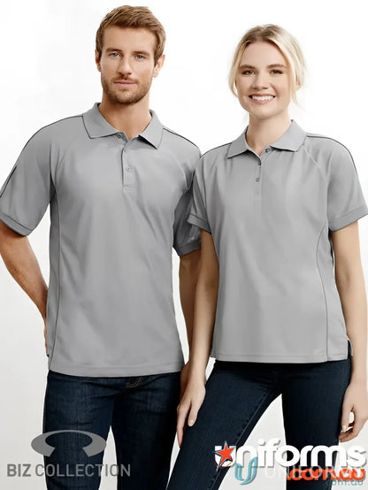 Matching grey men’s resort polo shirts from the Resort Polo collection for effortless style