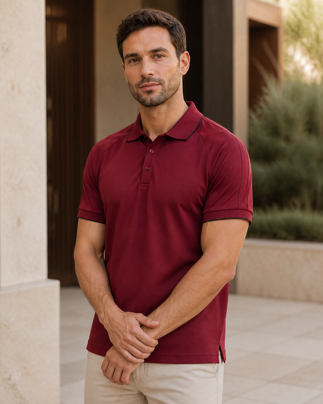 Resort Polo men's work polo on Australian catalogue model