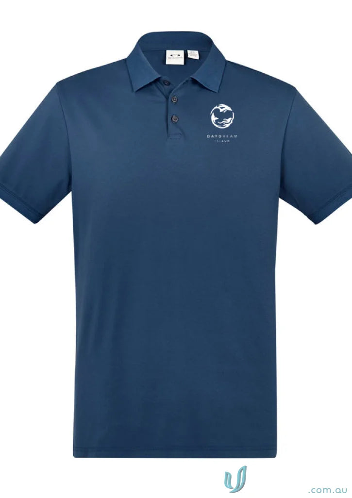 Navy blue polo shirt ideal for work uniforms or casual uniforms at Retail Mens EMB-W