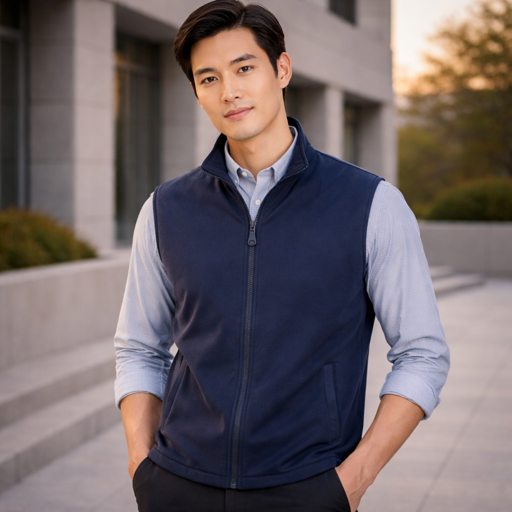 Navy blue side of Biz Collection Reversible Unisex Vest NV5300