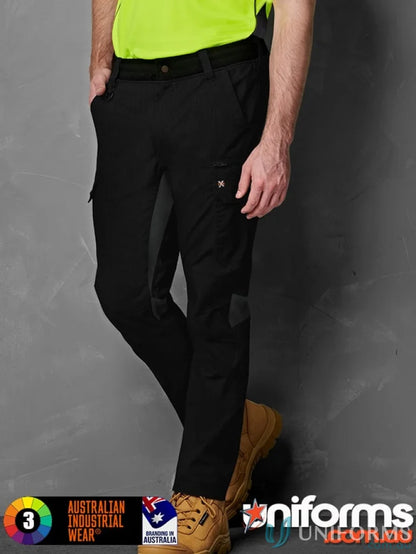 Men’s black Ripstop Stretch Work Pants with reinforced knees and multiple load-bearing pockets