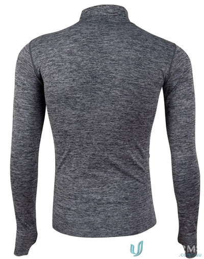 Gray long-sleeved runner jacket from Road Runner Jacket collection for active runners