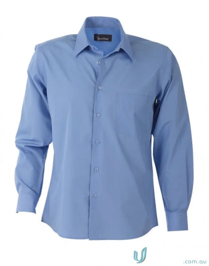 Light blue mens Rodeo long sleeve dress shirt on display, perfect for any occasion