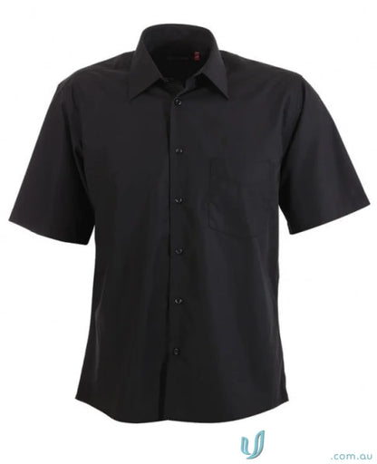 Men’s Rodeo SS Shirt with short sleeves and single chest pocket in black