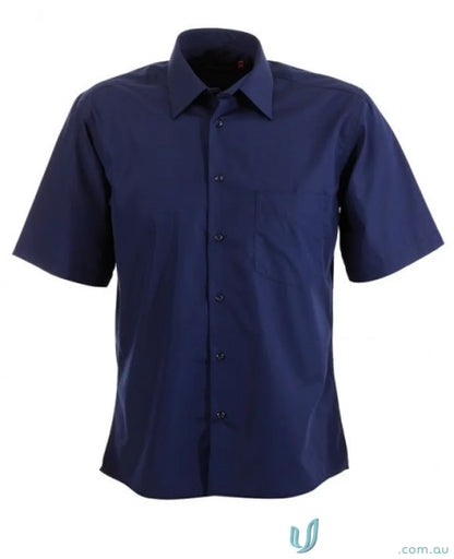 Men’s Rodeo SS Shirt in dark blue with rodeo short sleeve style and single chest pocket