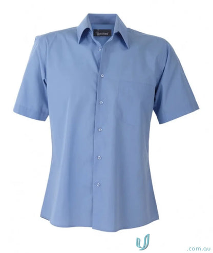 Light blue Rodeo SS Shirt with short sleeves and single chest pocket for men