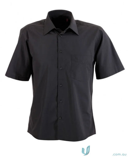 Men’s Rodeo short sleeve black shirt with single chest pocket for casual style