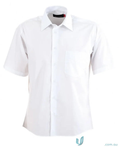 Men’s Rodeo SS Shirt with single chest pocket, plain white rodeo short sleeve top