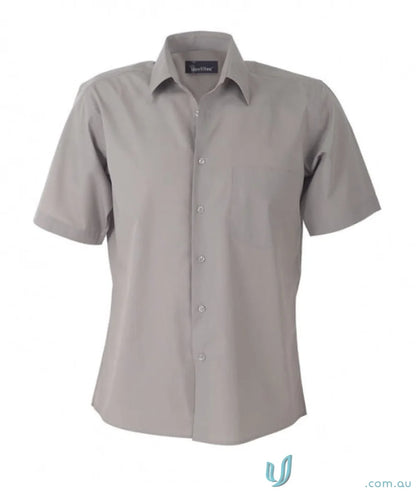 Men’s Rodeo SS Shirt in gray with spread collar and single chest pocket