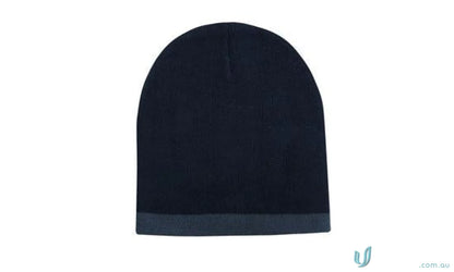 Dark blue two tone acrylic beanie from Roll Down Two Tone Acrylic Beanie- Toque