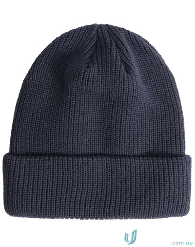 Dark blue knit snug beanie with cable knit pattern from Roll Up Cable Knit Snug Beanie