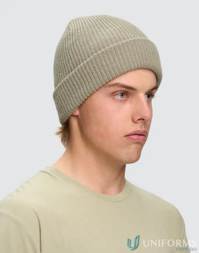 Ribbed knit beanie with cable knit pattern from Roll Up Cable Knit Snug Beanie