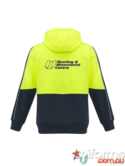 Two-tone RS Centre HiVis Zip Hoodie, a cool hivis zip hoodie for safety and style