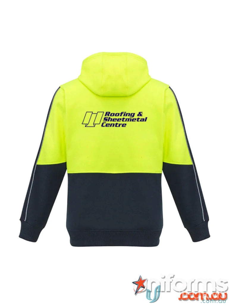 Two-tone RS Centre HiVis Zip Hoodie, a cool hivis zip hoodie for safety and style