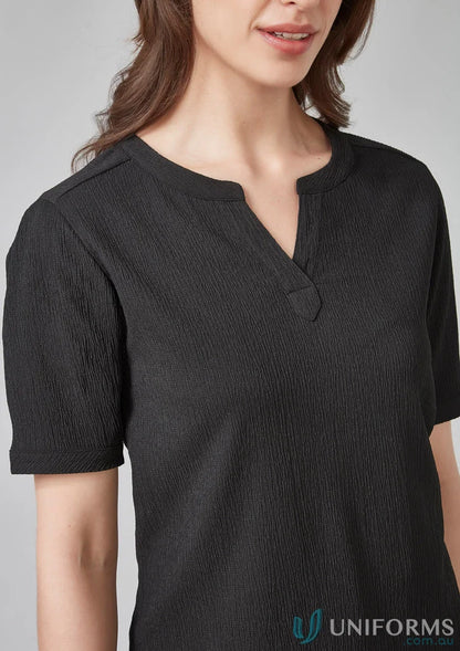 Ruche Short Sleeve Blouse - Black / W(06) - Blouse