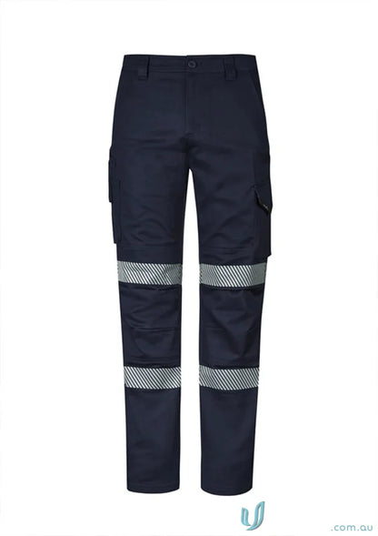 Navy blue Rugged Cooling Stretch Taped Pant with segmented reflective tape and large cargo pockets