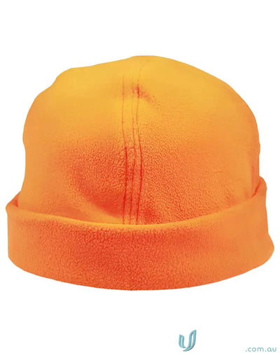 Orange fleece beanie from Winning Spirit Safety Polar Fleece Beanie collection