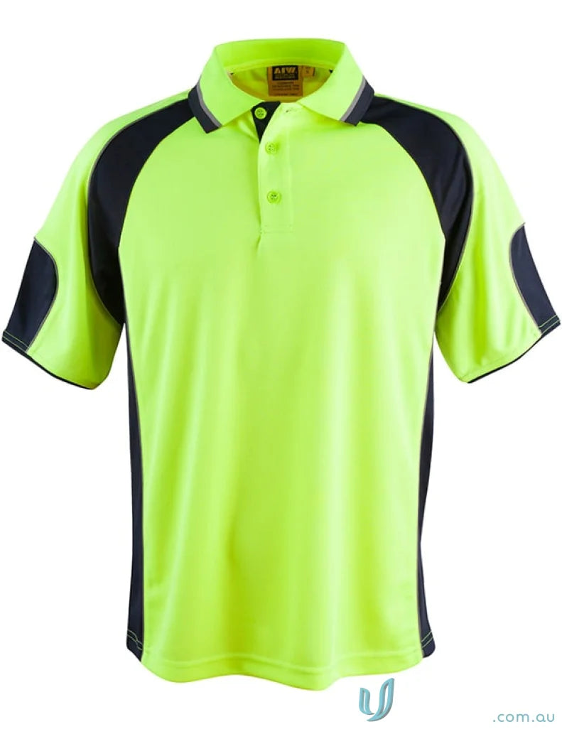 Sw61 high-vis polo with mini waffle fabric and mesh underarms for winning spirit safety