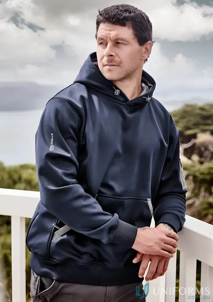Navy blue Safety Water Resistant Hoodie with rain resistant fabric and soft fleece inside