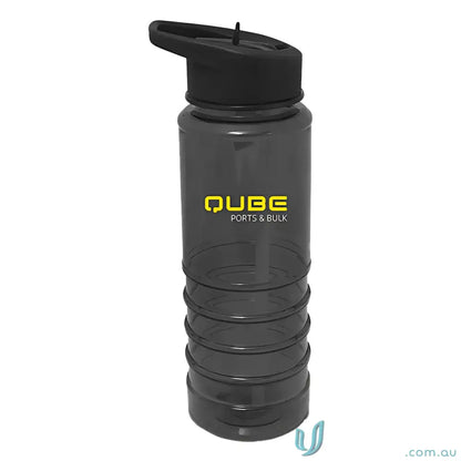 Gray water bottle with black lid from San Clemente 740ml Tritan collection