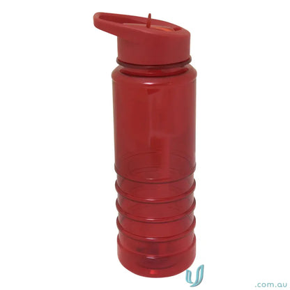 Red plastic water bottle for San Clemente 740ml Tritan with built-in straw