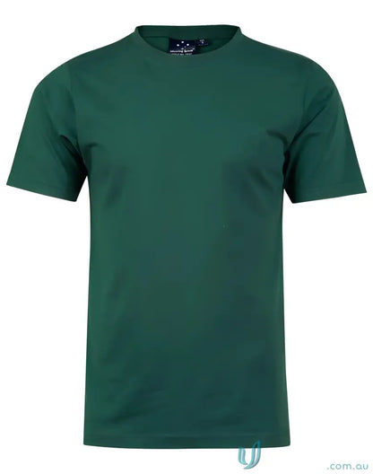 Green crew-neck T-shirt from TS37 Savvy Tee with twin stitching and winning spirit design