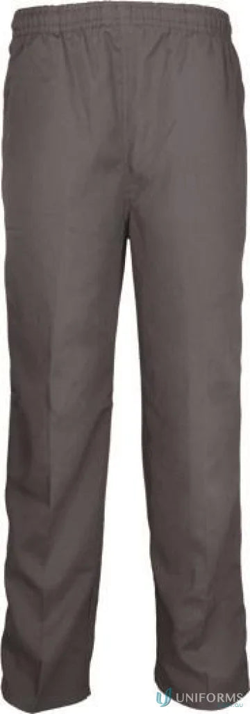 Dark grey relaxed-fit school trousers with elastic waistband perfect for uniforms or workwear