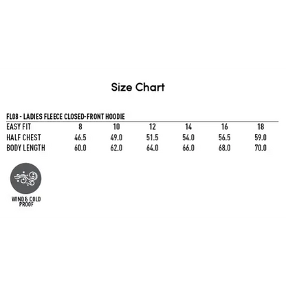 SCYC Ladies EMB traditional fleecy hoodie in fleece 340gsm