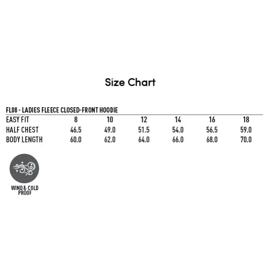 SCYC Ladies EMB traditional fleecy hoodie in fleece 340gsm