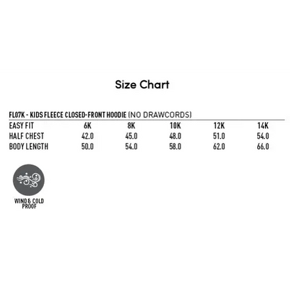 SCYC Youth EMB traditional fleecy hoodie in fleece 340gsm