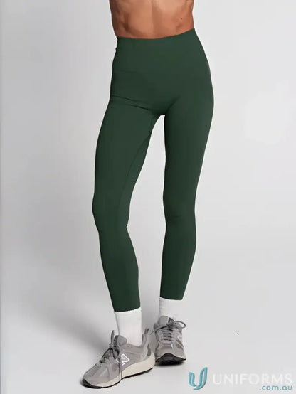 Dark green Seamless Invisible Scrunch Emerald Leggings perfect for active uniforms or workwear