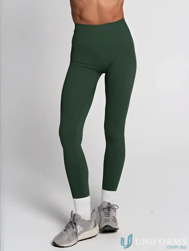 Dark green Seamless Invisible Scrunch Emerald Leggings perfect for active uniforms or workwear